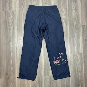 Vintage '99‎ Gap Navy Windbreaker Pants with Embroidered Details